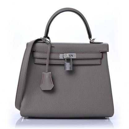 Hermes Togo Horseshoe Kelly Retourne 25 Etain Rose Mexico 1 of 9