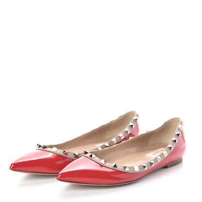 Valentino Garavani Patent Nappa Rockstud Ballerina Flats 38 Rosso Valentino Poudre 3 of 7