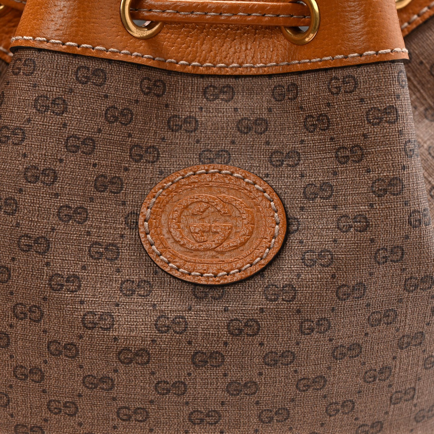 X DISNEY Mini Vintage GG Supreme Monogram Bucket Bag Beige Vintage Sun Oil