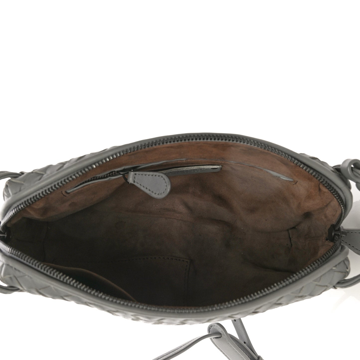 Nappa Intrecciato Nodini Crossbody Messenger Light Grey