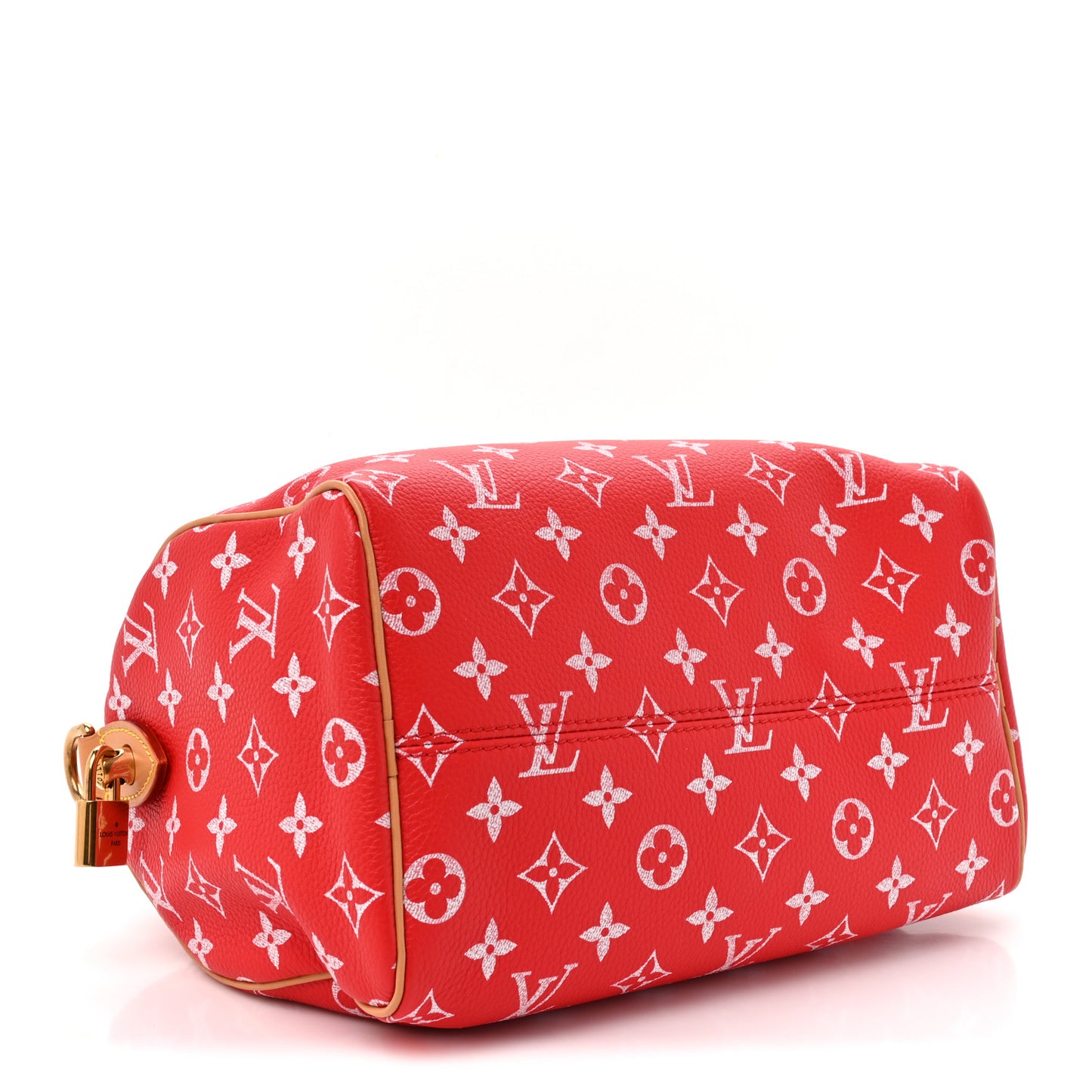 Soft Calfskin Monogram Speedy P9 Bandouliere 25 Red