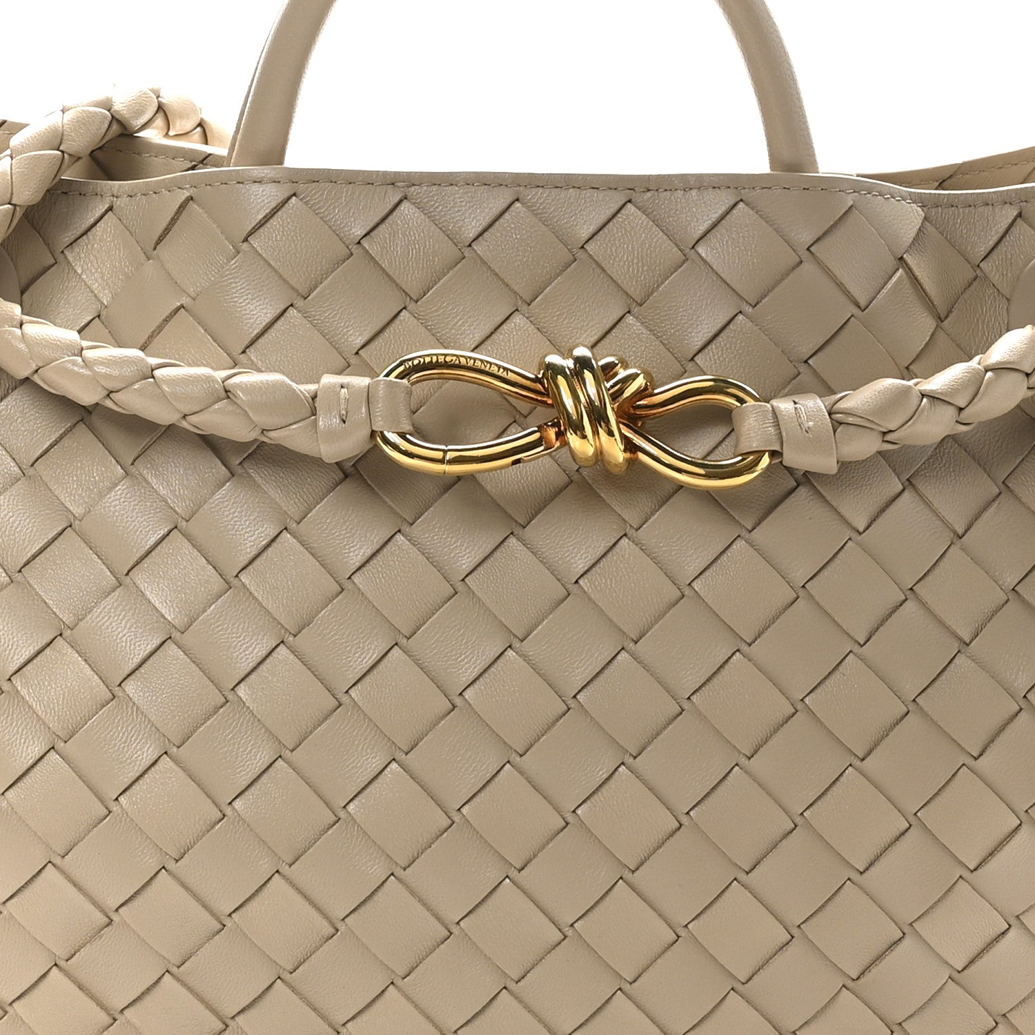 Bottega Veneta Nappa Intrecciato Medium Andiamo Shoulder Bag Ecru 7 of 9