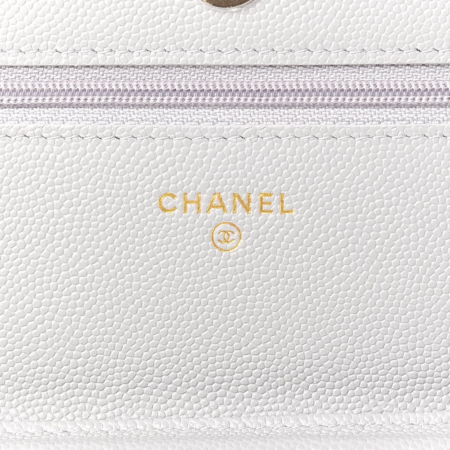 Caviar Quilted Wallet On Chain WOC Grey