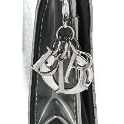 Christian Dior Metallic Patent Micro-Cannage Lady Dior Card Holder Silver 10 of 10