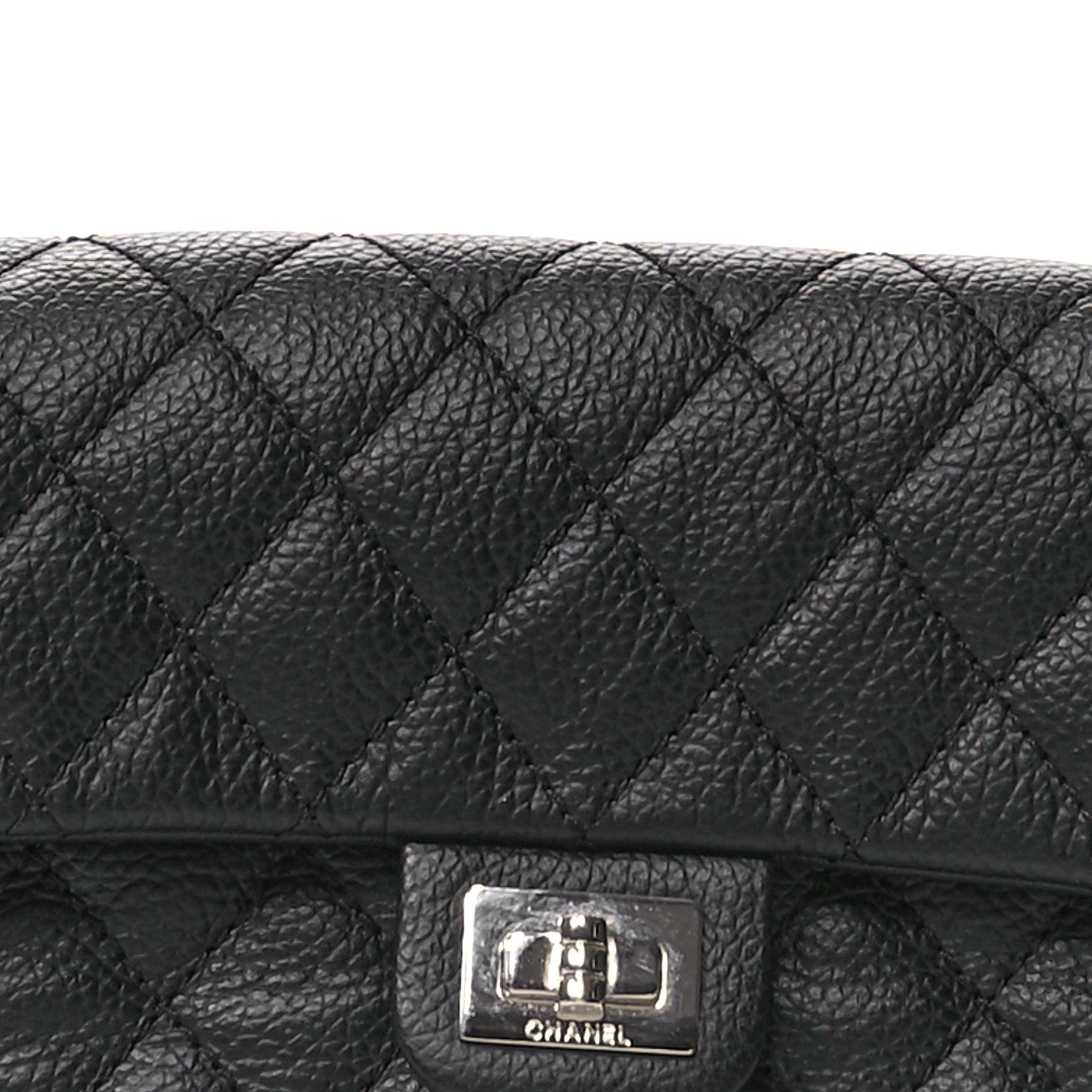 Chanel Grained Calfskin Quilted 2.55 Reissue Flap Belt Bag Clutch  Black 9 of 12