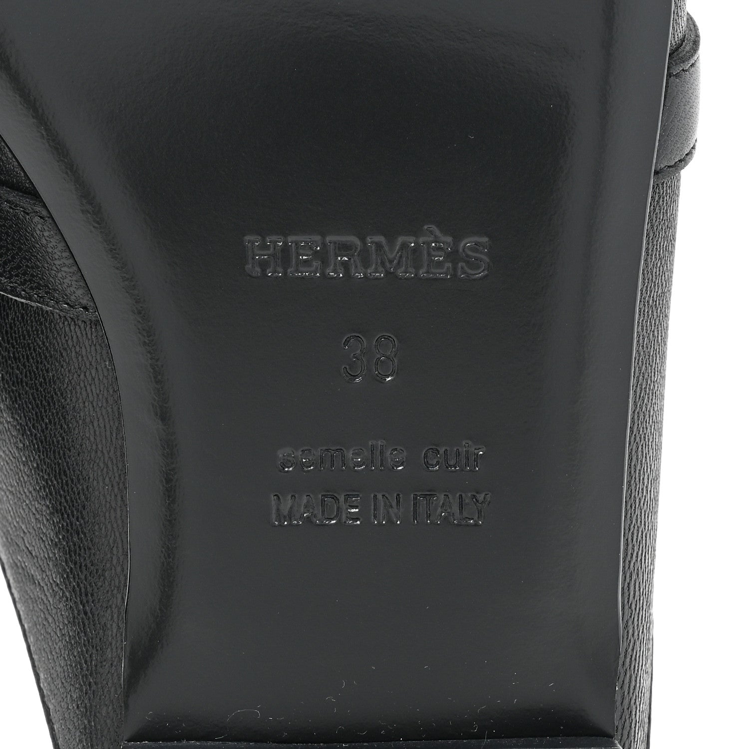 Hermes Goatskin Oz Mules 38 Black 6 of 9