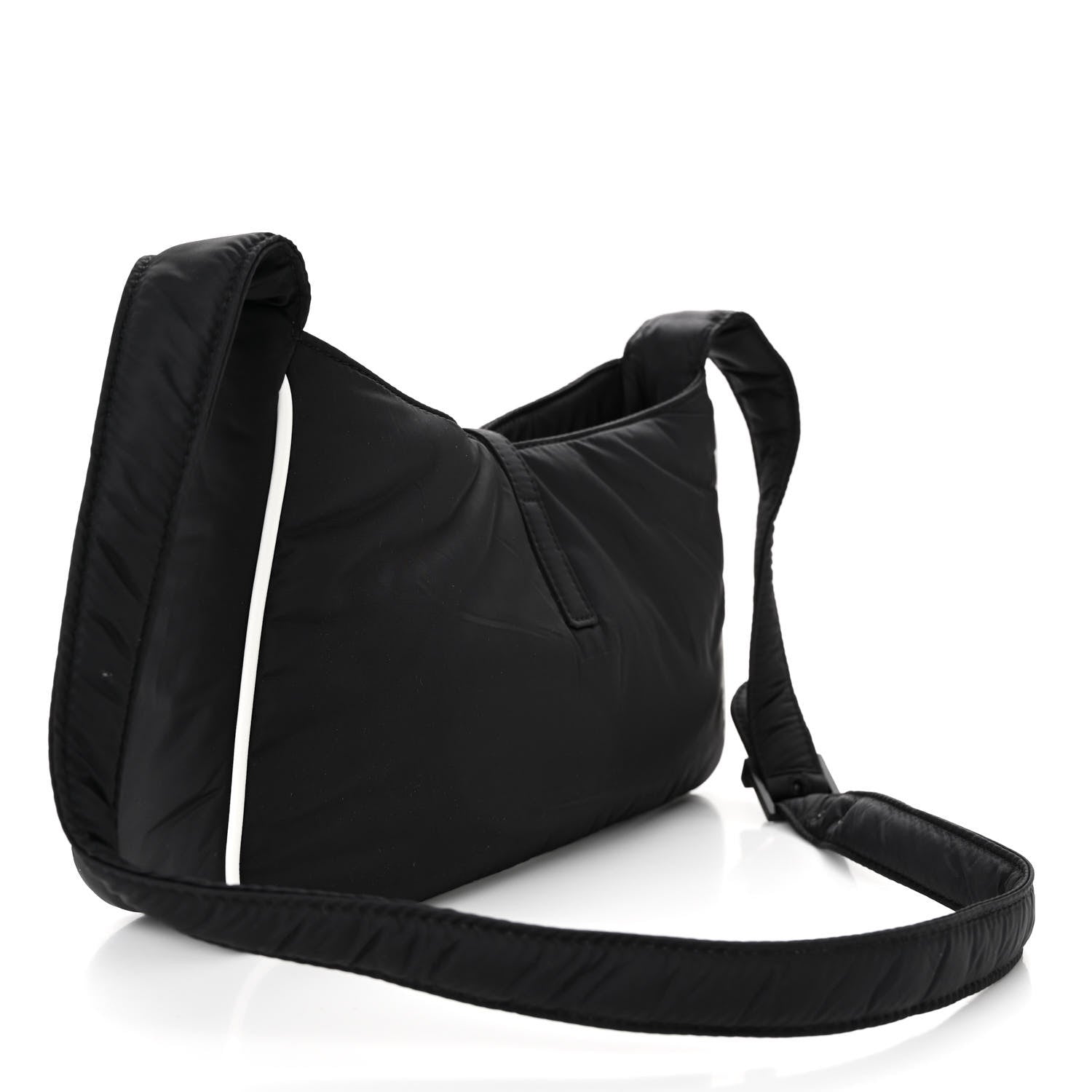 Saint Laurent Econyl Nylon Le 5 A 7 Hobo Black White 3 of 10