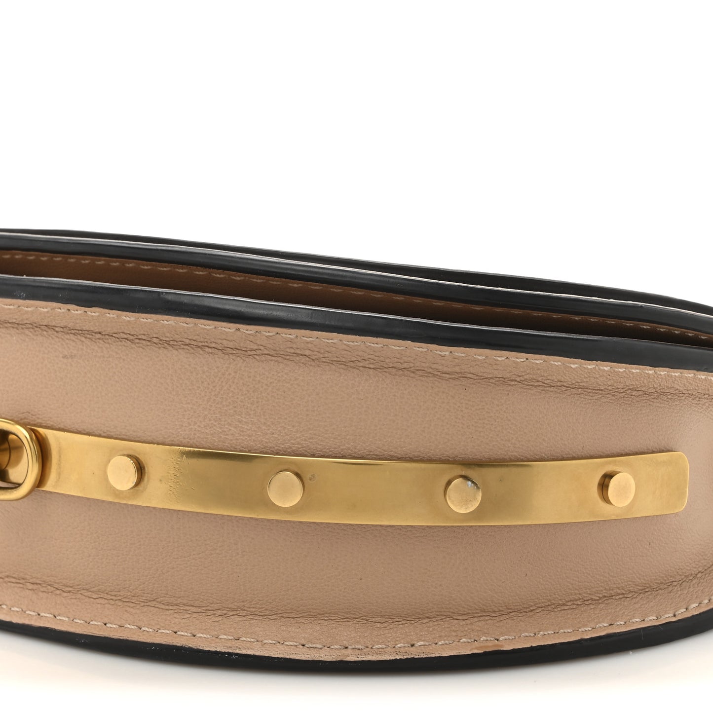 Calfskin Small Nile Bracelet Minaudiere Bag Biscotti Beige