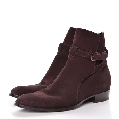 Saint Laurent Suede Soho Calfskin Ankle Boots 40 Deep Blood 3 of 25