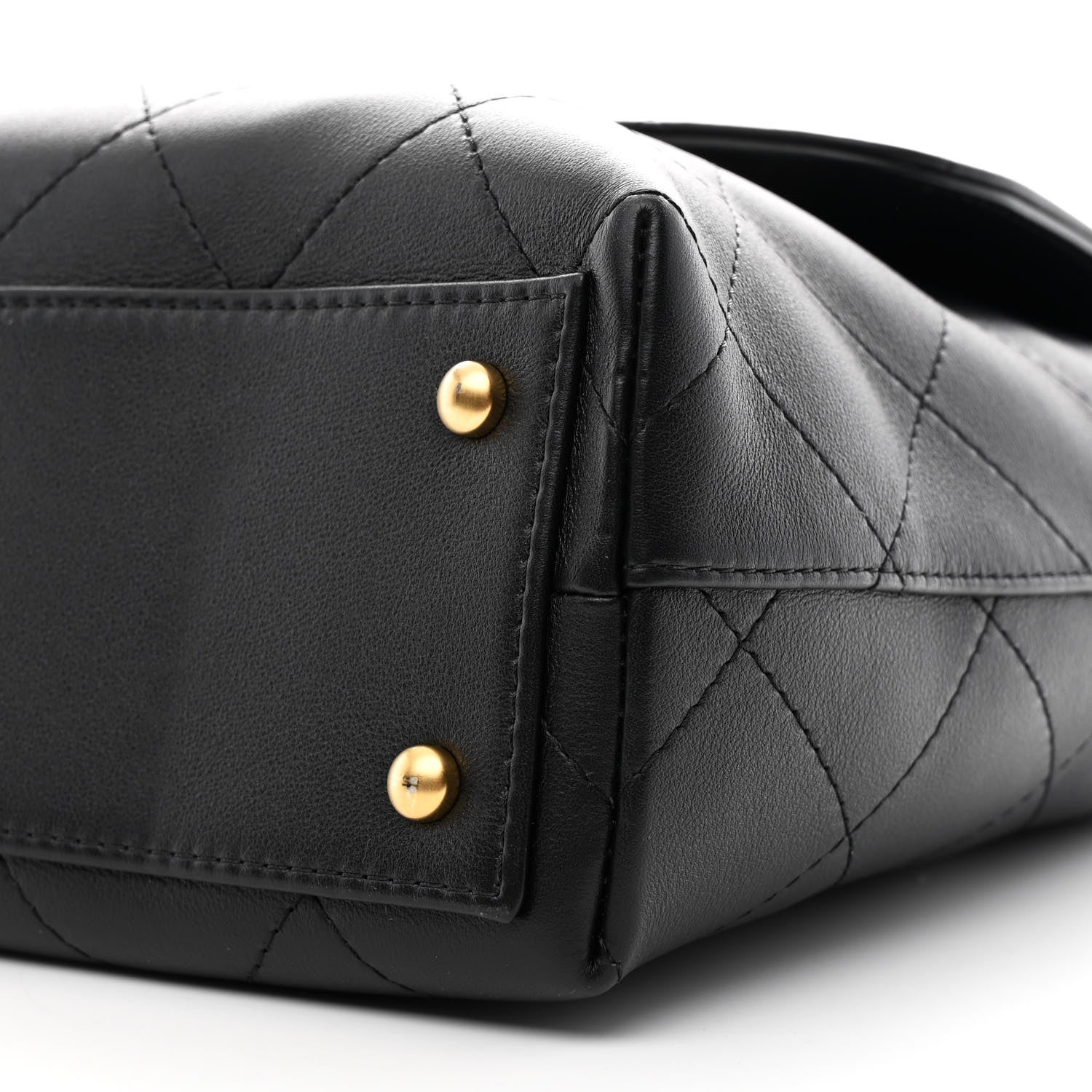 Chanel Calfskin Stitched Maxi Flap Top Handle Black 10 of 10