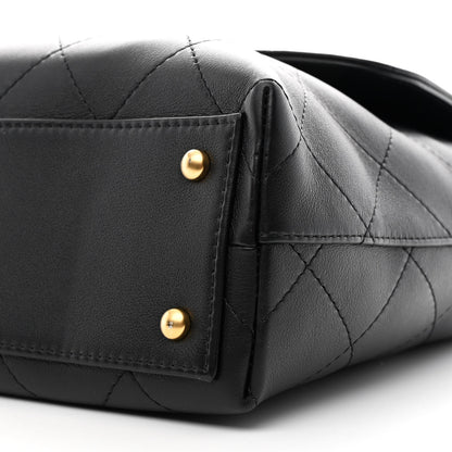 Chanel Calfskin Stitched Maxi Flap Top Handle Black 10 of 10