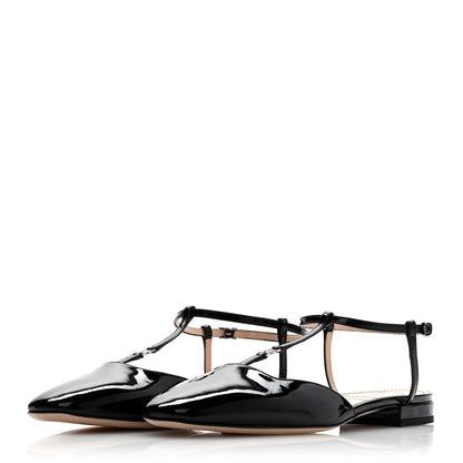 Gucci Vernice Crystal Double G Ballet Flats 40 Black 3 of 8