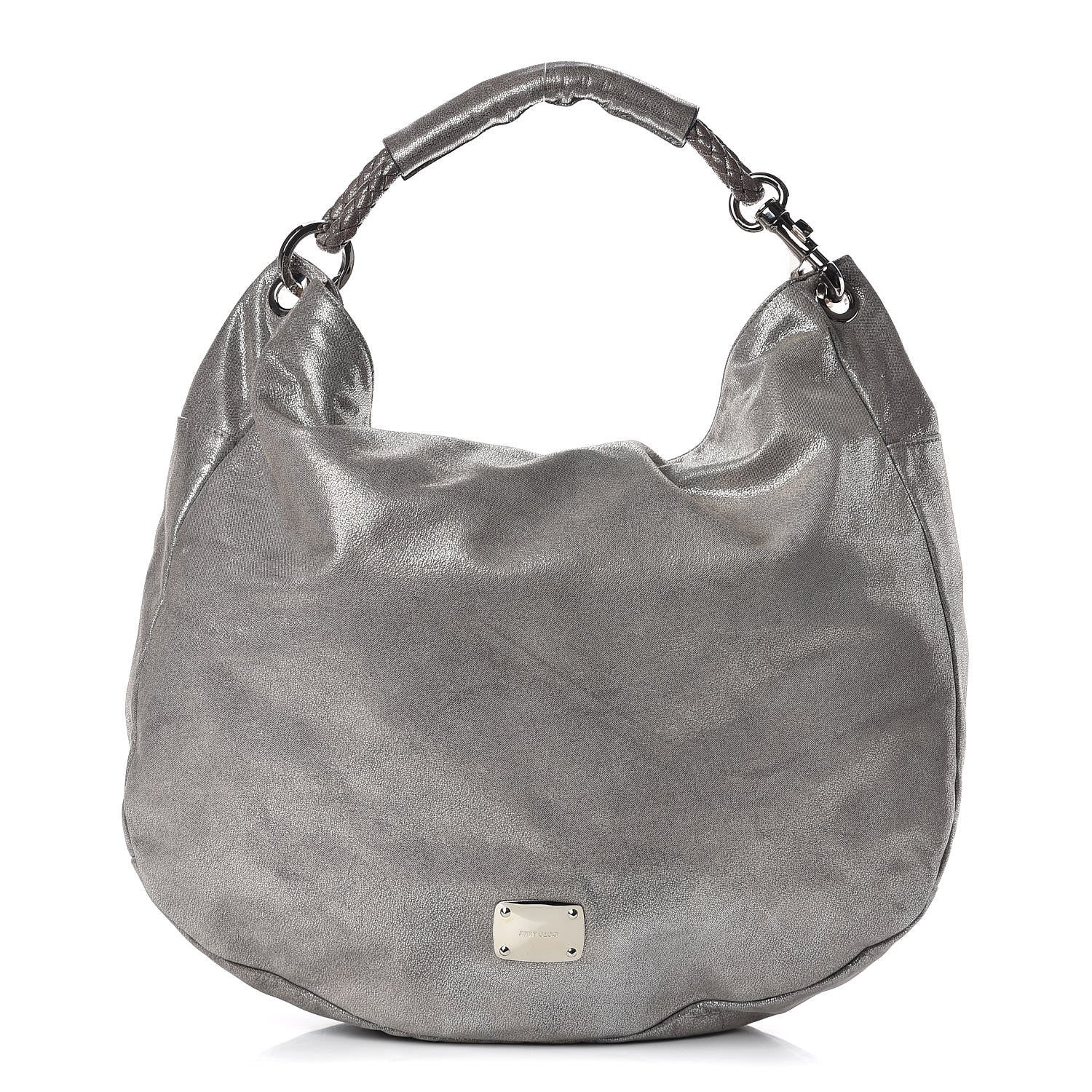 Jimmy Choo Metallic Suede Large Sky Hobo Silver 1 of 16
