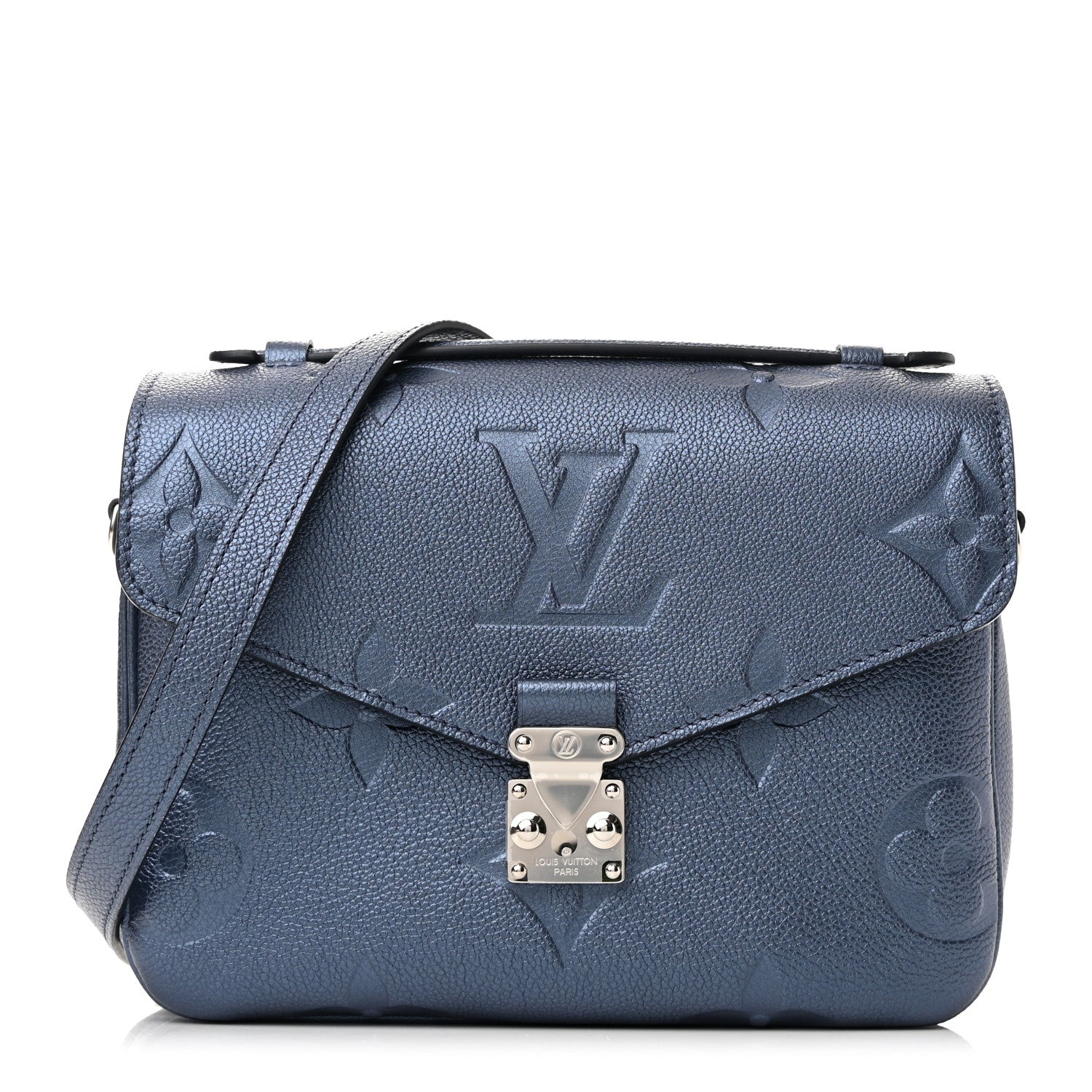 Louis Vuitton Metallic Empreinte Monogram Giant Pochette Metis Navy Nacre 1 of 9