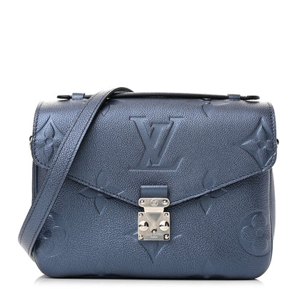 Louis Vuitton Metallic Empreinte Monogram Giant Pochette Metis Navy Nacre 1 of 9