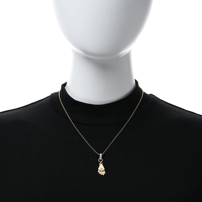 Foundrae 18K Yellow Gold Diamond Encrusted Butterfly Wings Initial L Miniature Medallion Necklace 2 of 4