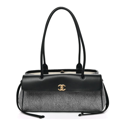 Chanel Calfskin Denim Stitched Urban Essentials Small Shopping Bag Blue Black 1 of 10