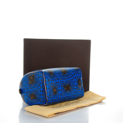 Louis Vuitton Monogram Kusama Town Speedy 30 Blue 4 of 7