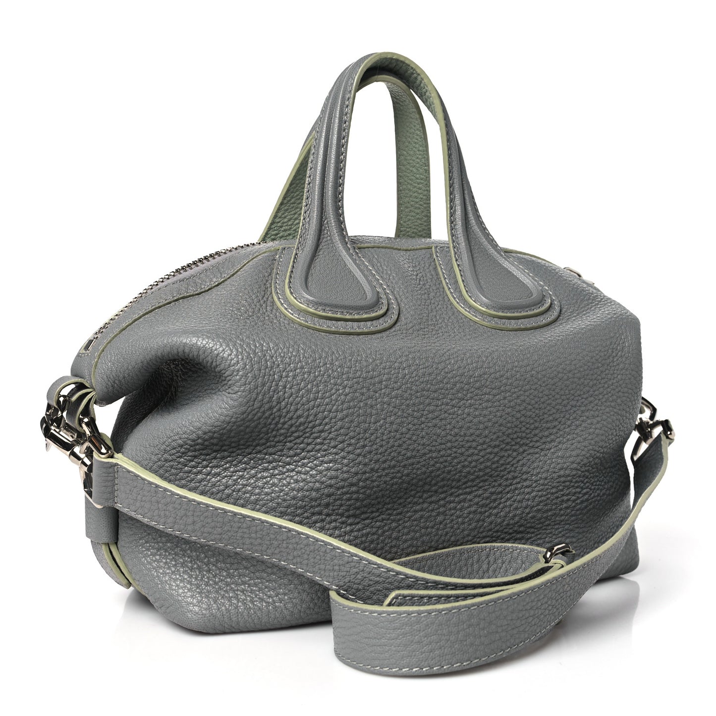 Pebbled Calfskin Small Nightingale Pearl Grey