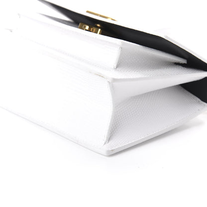 Balenciaga Patent Calfskin Lizard Embossed XS Sharp Top Handle Bag White 7 of 9