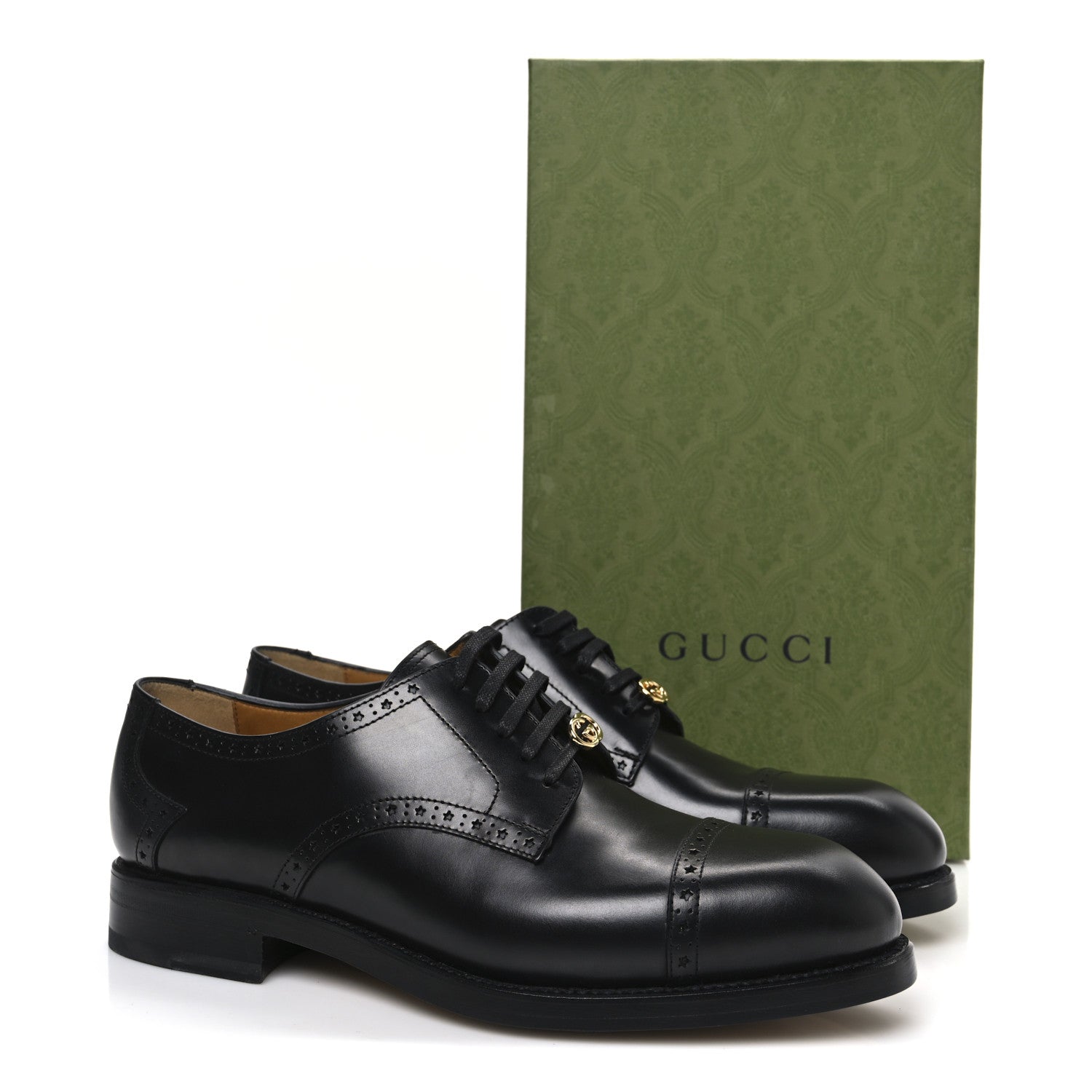 Gucci Calfskin Mens Whipstitch Oxfords 11 Black 11 of 11