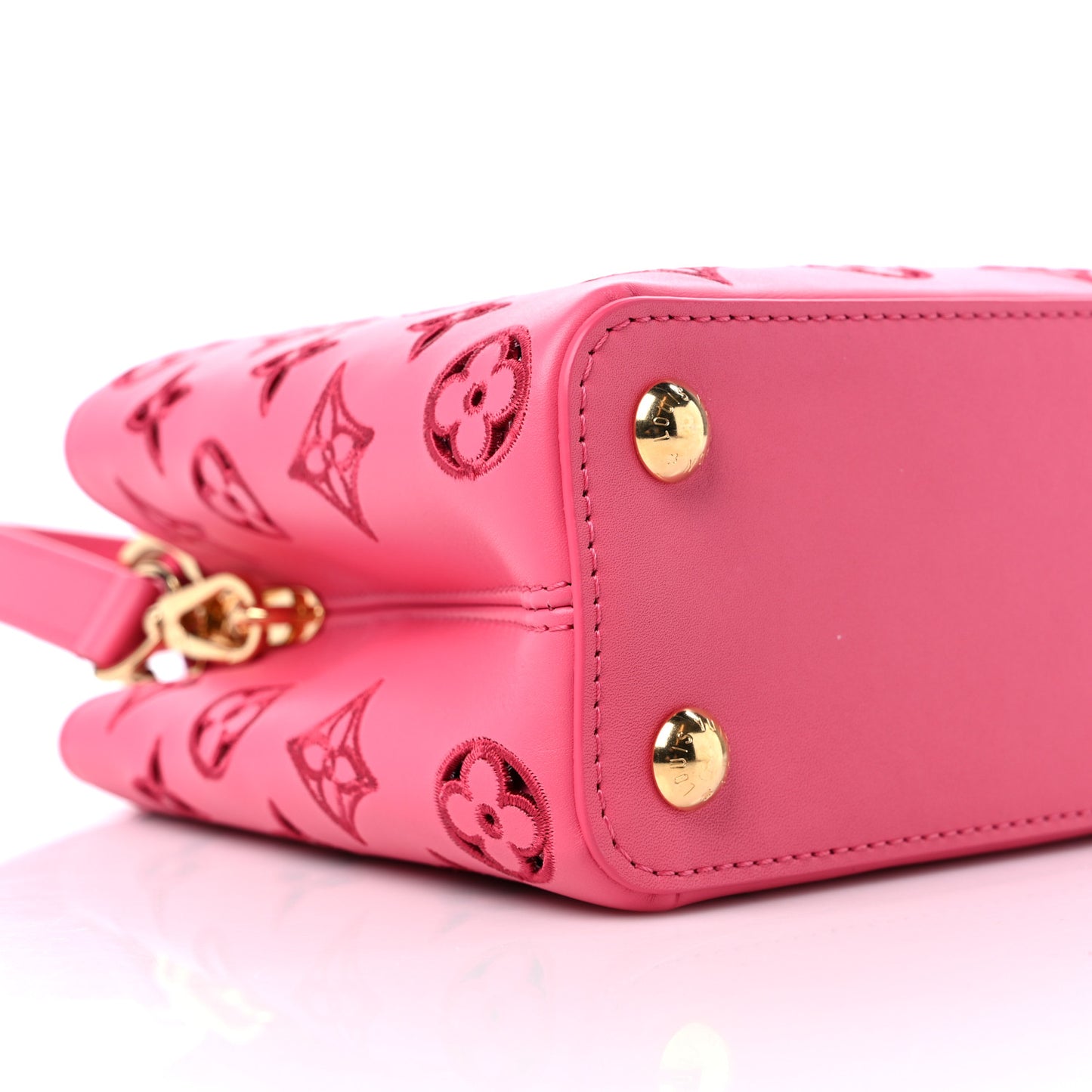 Calfskin LV Broderie Anglaise Capucines BB Pink