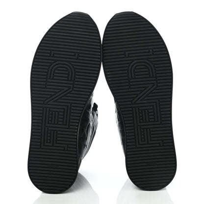 Fendi Nappa Macro FF Embossed High Top Sneakers 37 Black 5 of 9