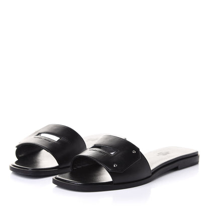 Hermes Calfskin View Sandals 37.5 Black 3 of 10