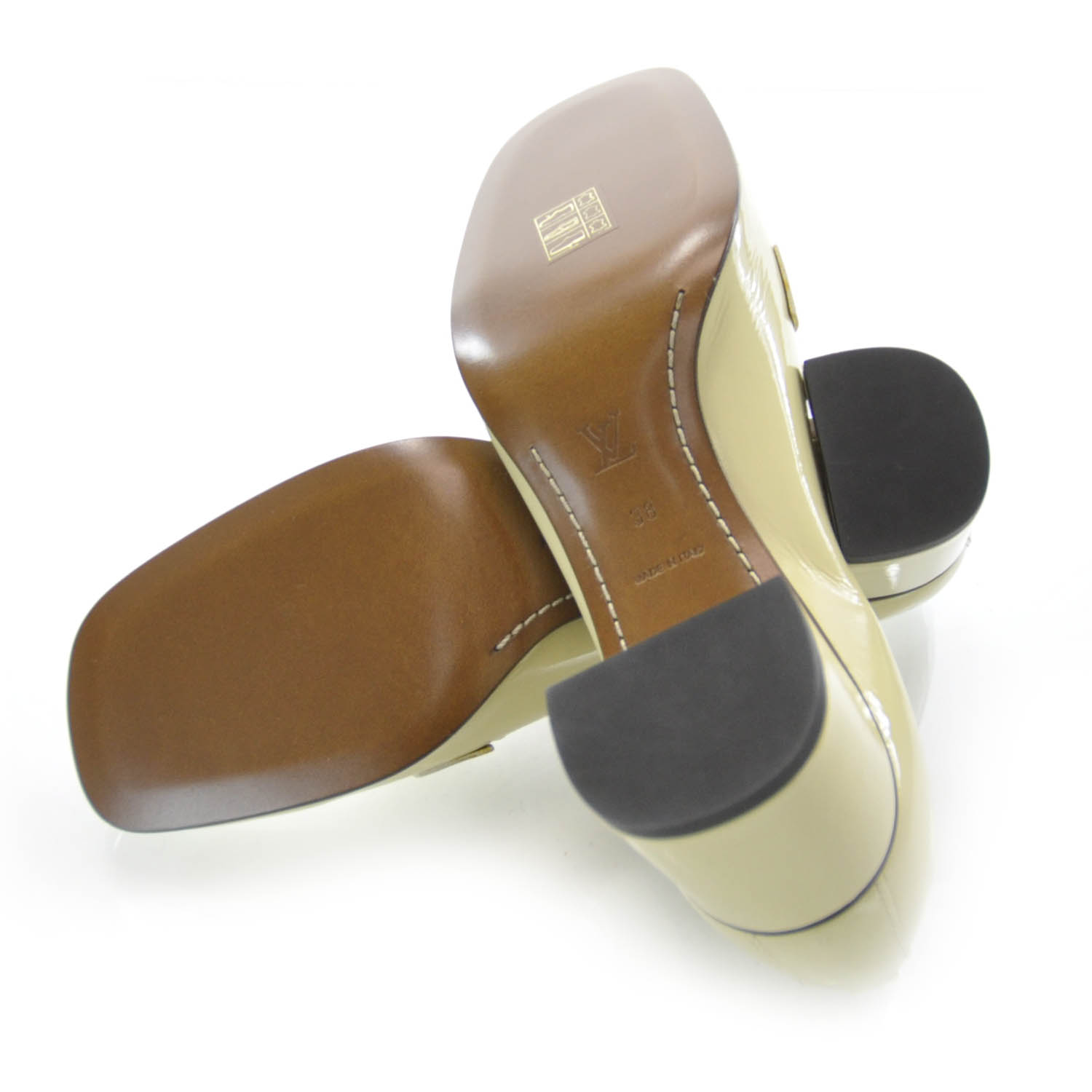 Louis Vuitton Patent Leather Buckle Loafer Heels 38 4 of 6