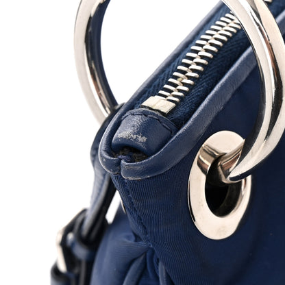 Prada Tessuto Nylon Soft Calfskin Shoulder Bag Royal 12 of 13