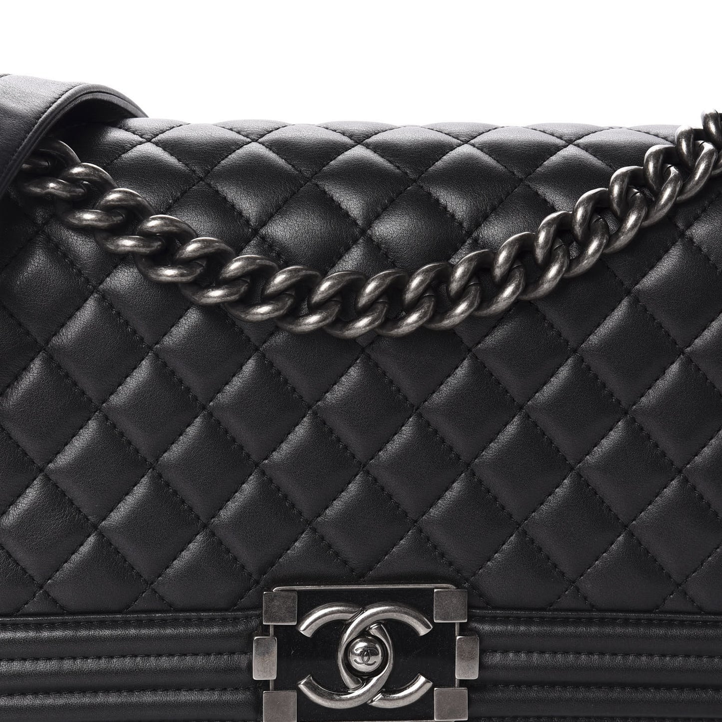 Calfskin Quilted Medium Boy Flap Black