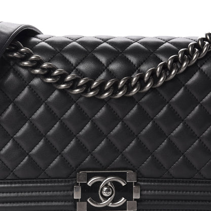 Chanel Calfskin Quilted Medium Boy Flap Black 11 of 12