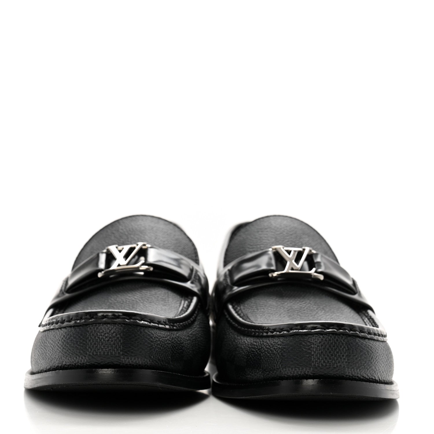 Louis Vuitton Damier Graphite Calfskin Mens Major Loafers 8 3 of 9