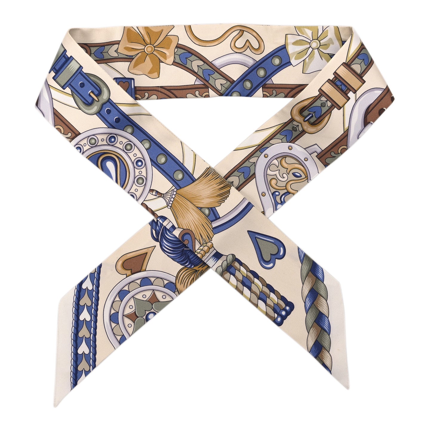 Silk Harnais De Coeur Twilly Creme Bleu Jean Vert Amande