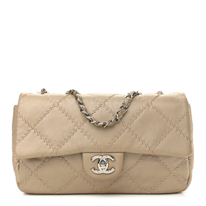Chanel Metallic Lambskin Stitched Mini Flap Beige 1 of 13