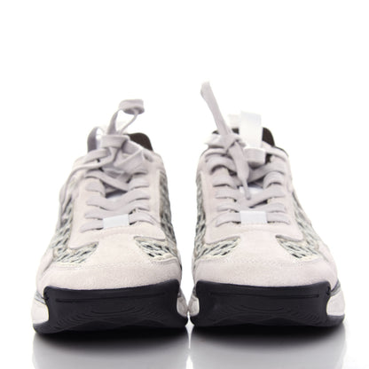 Chanel Suede Calfskin Embroidered CC Sneakers 38 Ecru Light Gray 2 of 11