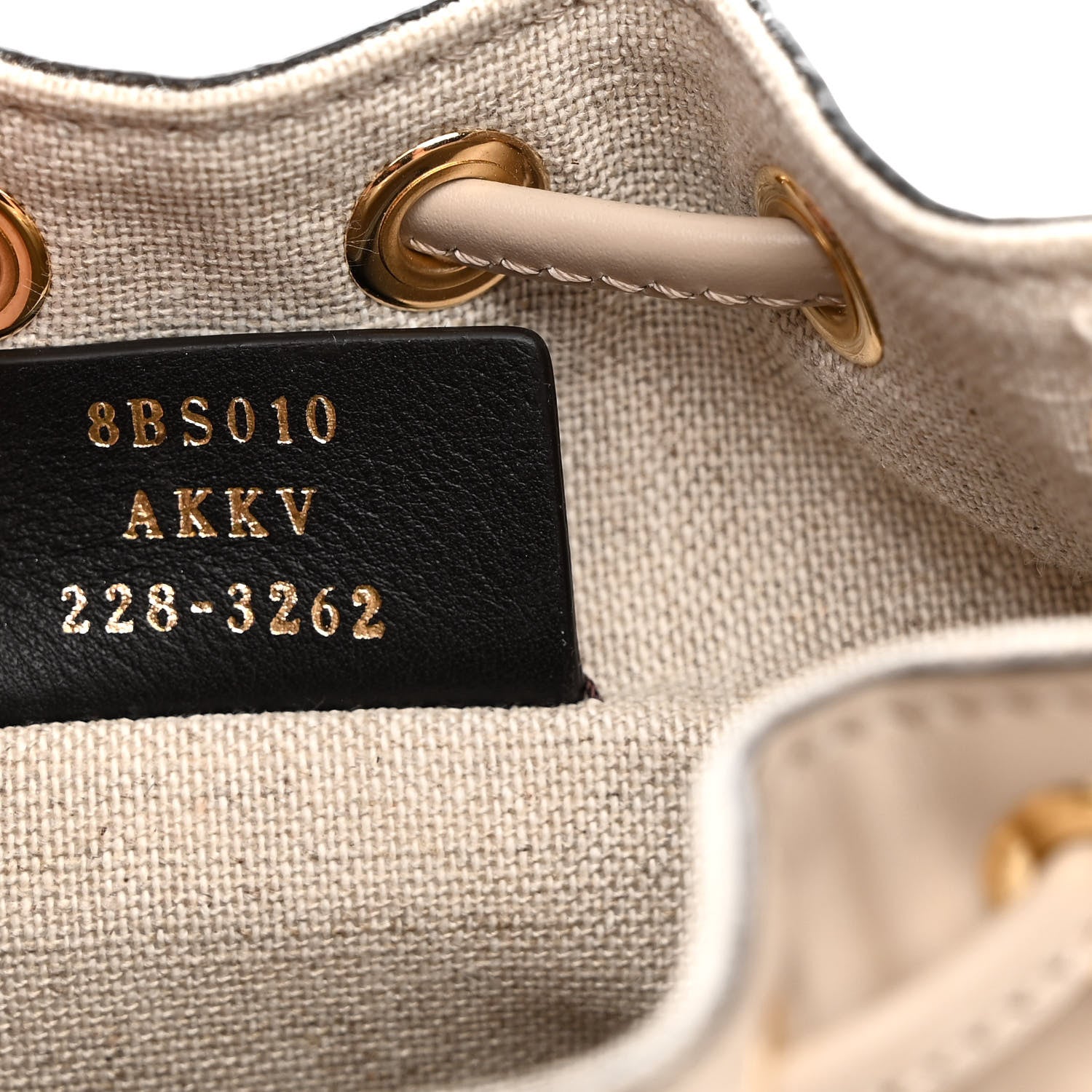 Fendi Canvas Nappa F is Fendi FF Embroidered Mini Mon Tresor Bucket Bag Grezzo White Nuvola 7 of 10