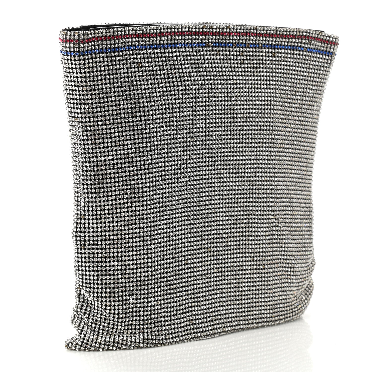 Alexander Wang Rhinestone Chain Mesh Wanglock Logo Pouch Silver Multicolor 3 of 9