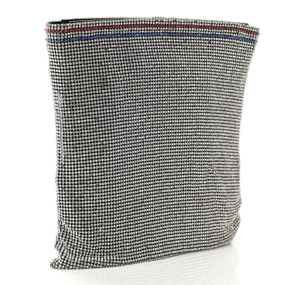 Alexander Wang Rhinestone Chain Mesh Wanglock Logo Pouch Silver Multicolor 3 of 9