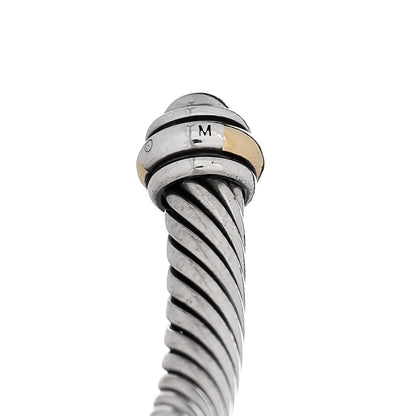 David Yurman Sterling Silver 18K Yellow Gold 4mm Cable Classics Bracelet 4 of 4