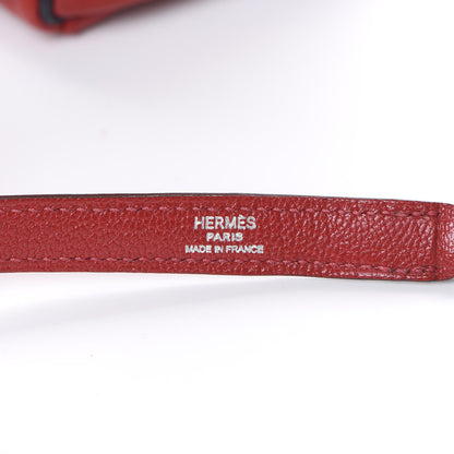 Hermes Chevre Mysore Horseshoe Kelly Retourne 28 Rouge Garance Bleu Obscur 20 of 38