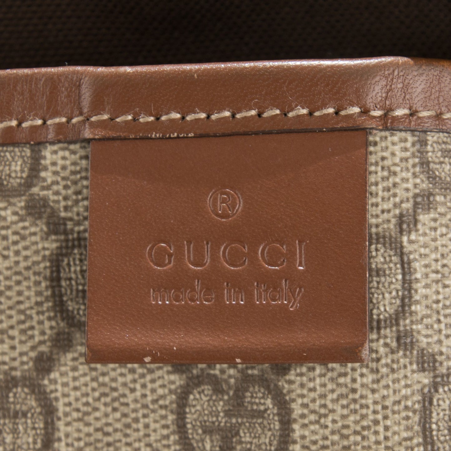 GG Plus Monogram Large Signature Web Loop Tote Brown