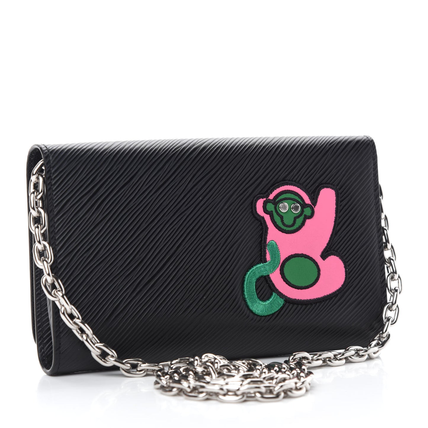 Epi LV Stories Twist Chain Wallet Black