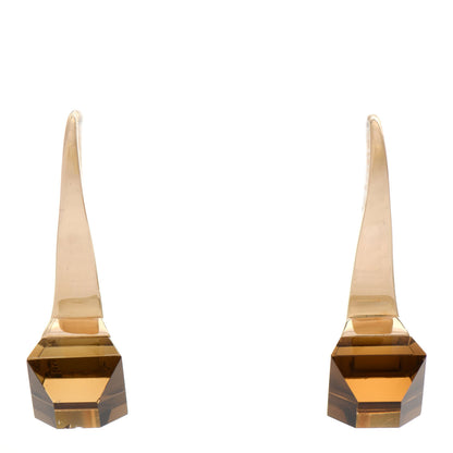 Gucci 18K Yellow Gold Smoky Quartz Chiodo Drop Earrings 1 of 7