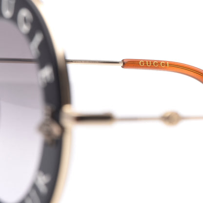 Gucci Metal L'Aveugle Par Amour Round Frame Sunglasses GG0113S Black 7 of 8