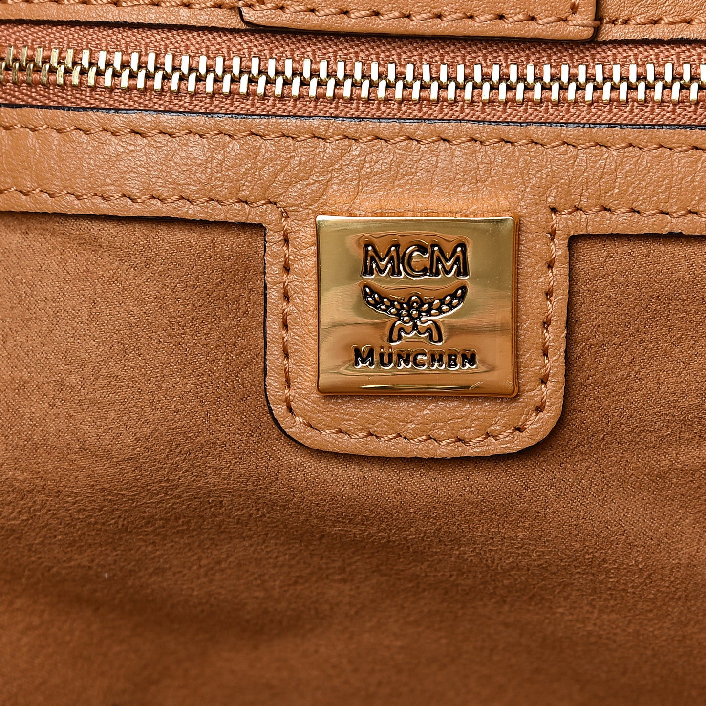 Visetos Studded Small Drawstring Shopper Cognac
