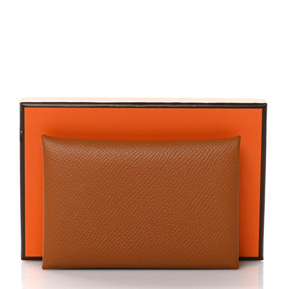 Hermes Epsom Calvi Card Case Gold 8 of 8