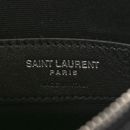 Saint Laurent Grain De Poudre Chevron Monogram Bill Pouch Black 6 of 9