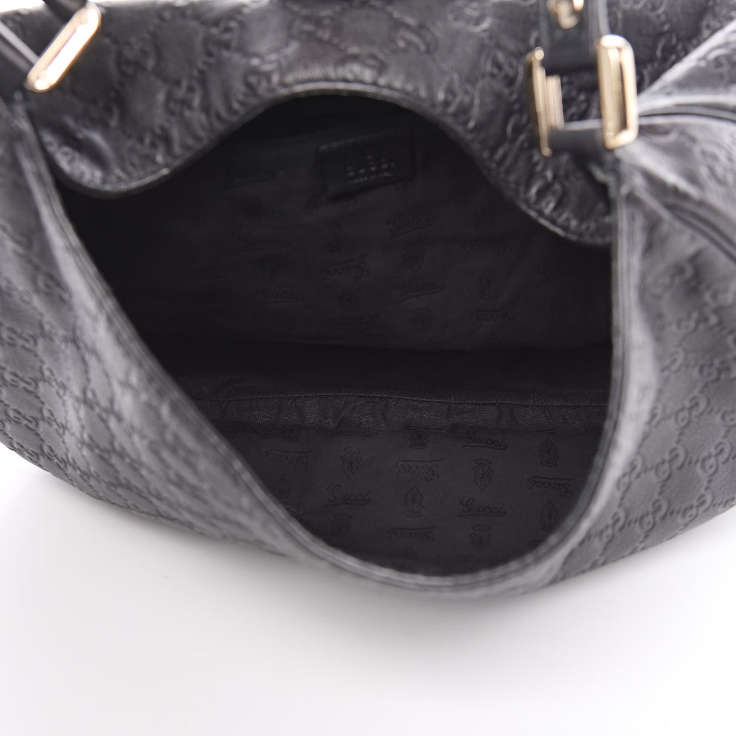 Guccissima Large New Ladies Web Hobo Black