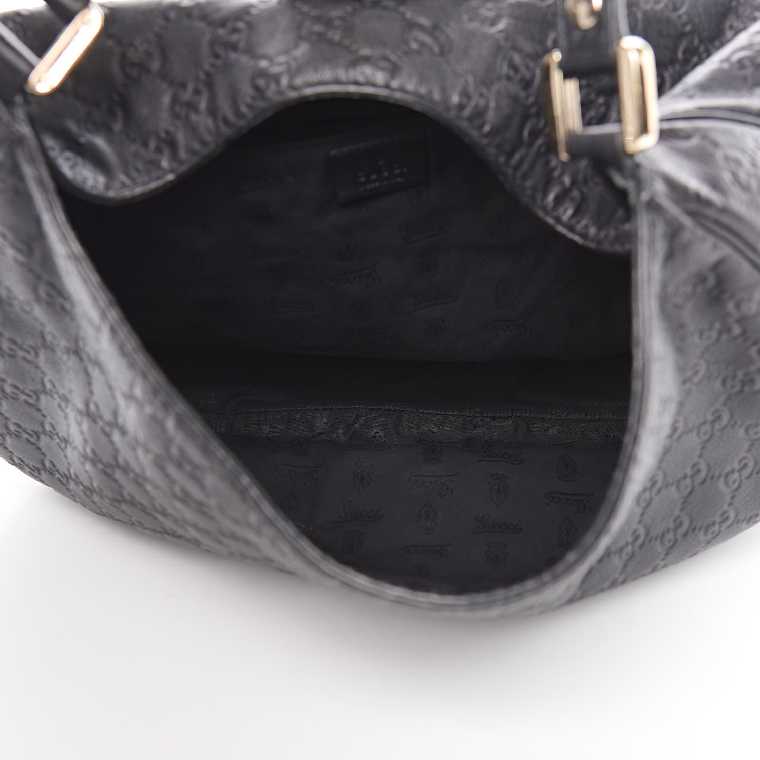 Gucci Guccissima Large New Ladies Web Hobo Black 5 of 10